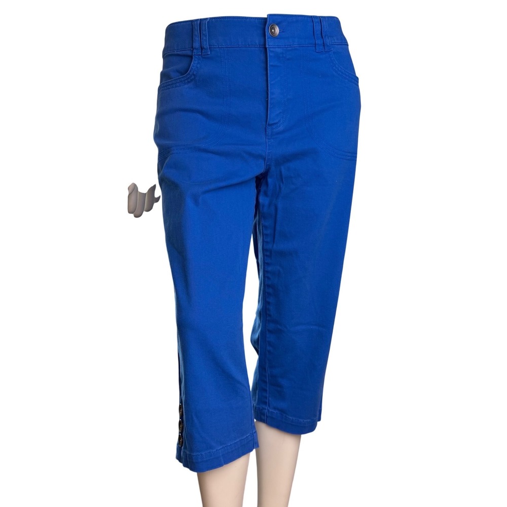 Christopher + Banks Denim Capris Blue Sz 4 Coastal Grandmother Nautical Preppy